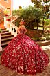 Amarra 54260 Hooded Cape Sweetheart Neck Quince Dress
