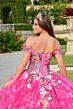 Amarra 54200 Floral Appliques Glitter Lace Quinceanera Dress