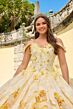 Amarra 54208 Detachable Cape Floral Quinceanera Dress