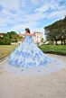 Amarra 54208 Detachable Cape Floral Quinceanera Dress