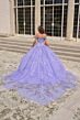 Amarra 54220 Petal Train Illusion Side Quinceanera Gown