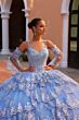 Amarra 54300 Scallop Skirt Bell Sleeve Quinceanera Gown