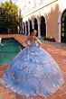 Amarra 54300 Scallop Skirt Bell Sleeve Quinceanera Gown