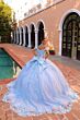 Amarra 54305 Petal Train Off-The-Shoulder Sweet 16 Dress