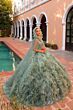 Amarra 54314 Ruffle Skirt Hooded Cape Sweet 16 Gown