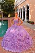Amarra 54314 Ruffle Skirt Hooded Cape Sweet 16 Gown