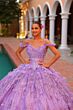 Amarra 54320 Cold-Shoulder Strap Hooded Cape Quinceanera Gown