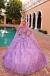 Amarra 54320 Cold-Shoulder Strap Hooded Cape Quinceanera Gown