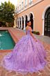 Amarra 54320 Cold-Shoulder Strap Hooded Cape Quinceanera Gown