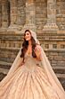 Amarra 54324 Hooded Cape Petal Train Quince Dress