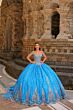 Amarra 54324 Hooded Cape Petal Train Quince Dress