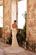 Amarra 44019 Josie Scoop Neck High Slit Draped Wedding Gown