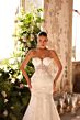 Amarra 44022 Layla Plunging Neck Strapless Lace Trumpet Wedding Gown