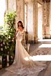 Amarra 44023 Amelia Plunging Neck Fit-And-Flare Wedding Dress