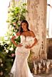 Amarra 44023 Amelia Plunging Neck Fit-And-Flare Wedding Dress