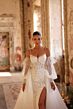 Amarra 89111 Ivy Bishop Sleeve High Slit Overskirt Bridal Dress
