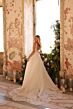 Amarra 89117 Mila Sheer Petal Train Plunging Neck Bridal Gown