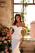 Amarra 89135 June Off-The-Shoulder Back Bow Streamer Bridal Dress