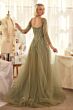 Andrea and Leo A1367 Sheer Sleeve Sweetheart Neck A-Line Formal Dress