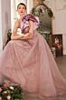 Andrea and Leo A1373 Asymmetric Rosette Sleeve A-Line Formal Gown
