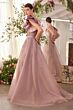 Andrea and Leo A1373 Asymmetric Rosette Sleeve A-Line Formal Gown
