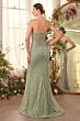 Andrea and Leo A1436 Pleated Fan Bodice Strapless Beaded Evening Dress