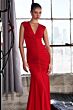 Andrea and Leo T2009P V-Neck Ruched Bodice Evening Gown