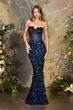 Andrea and Leo A1481 Illusion Bodice Scalloped Neck Dress