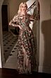 Andrea and Leo A0926 Savannah Floral Sequin Long Sleeve Dress