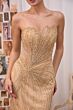 Andrea and Leo A1519 Beaded Mermaid Organza Ruffle Sleeve Dress