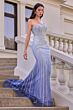 Andrea and Leo A1519 Beaded Mermaid Organza Ruffle Sleeve Dress