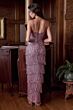 Andrea and Leo A1528 Beaded Fringe Skirt Fitted Dress