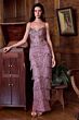 Andrea and Leo A1528 Beaded Fringe Skirt Fitted Dress