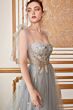 Andrea and Leo A0824 Bow Straps Corset Bodice Dress