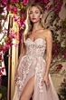 Andrea and Leo A1029 Corset Bodice High Slit Dress