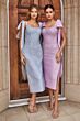 Andrea and Leo A1110 Side Slits Bow Strap Dress