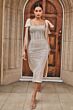 Andrea and Leo A1110 Side Slits Bow Strap Dress
