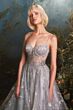 Andrea and Leo A0823 Spaghetti Strap Illusion Midriff Dress