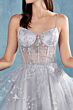 Andrea and Leo A0823 Spaghetti Strap Illusion Midriff Dress
