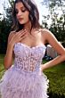 Andrea and Leo A1225 Strapless Feather Skirt Dress