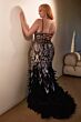 Andrea and Leo A1229 Lace-Up Back Feather Skirt Dress