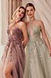 Andrea and Leo A1236 Embroidered Bodice Halter Neck Dress