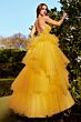 Andrea and Leo A1238 Front Cutout Tiered Skirt Dress