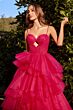 Andrea and Leo A1238 Front Cutout Tiered Skirt Dress