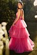 Andrea and Leo A1239 Tiered Skirt High Low Dress