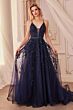 Andrea and Leo A1251 Plunging Neck Open Back Dress
