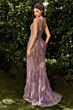 Andrea and Leo A1273 Beaded Bodice Feather Skirt Dress