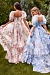 Andrea and Leo A1336 Puff Sleeve Floral Dress