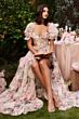 Andrea and Leo A1336 Puff Sleeve Floral Dress