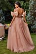 Andrea and Leo A1338 Sheer Corset Bow Bands Dress